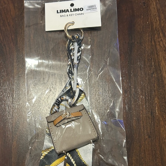 Lima Limon Taupe Mini Bag Charm /Key Chain NWT - Picture 2 of 3